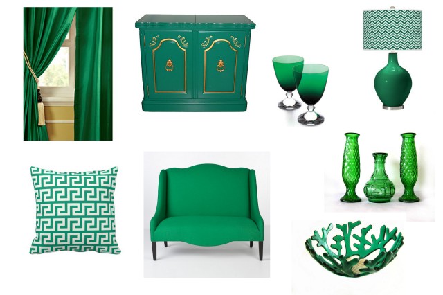 Emerald green home decor