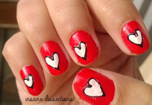 cute hearts nail art